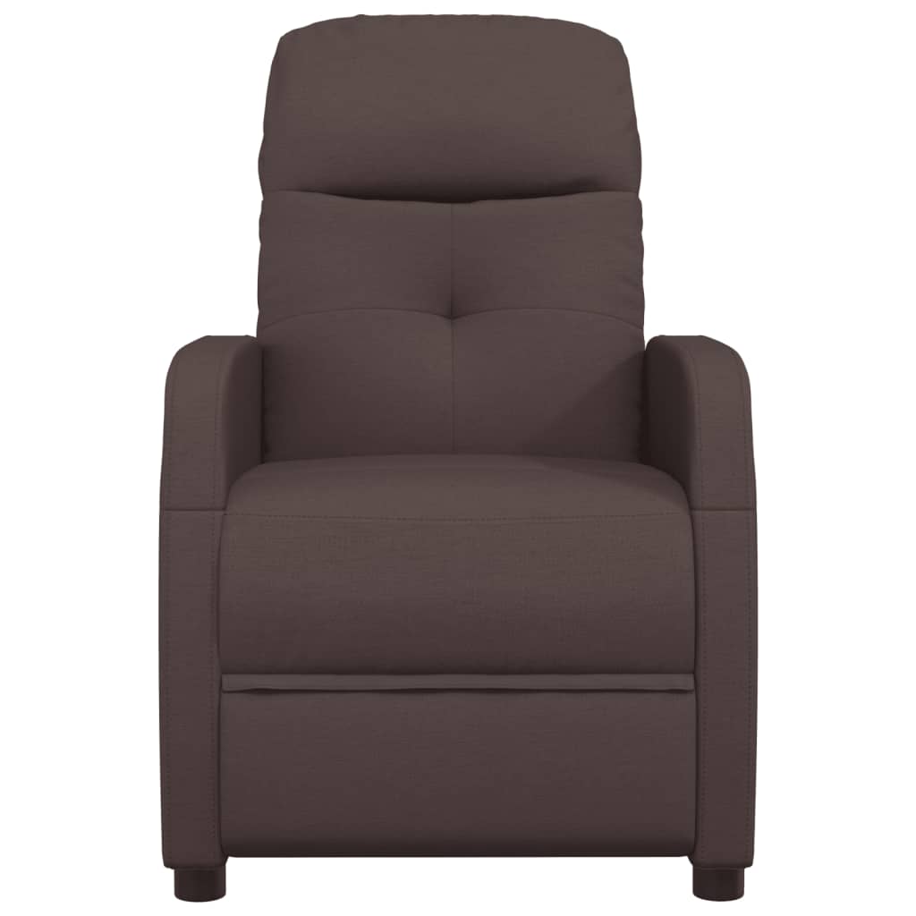 vidaXL Massage Chair Dark Brown Fabric