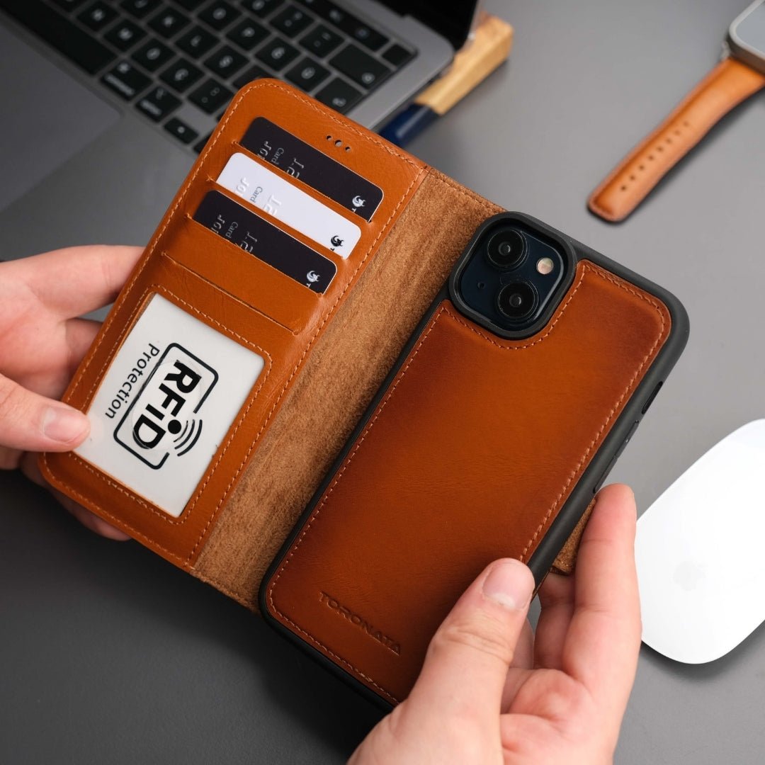 Casper iPhone 17 Air Leather Wallet Case – MagSafe Compatible