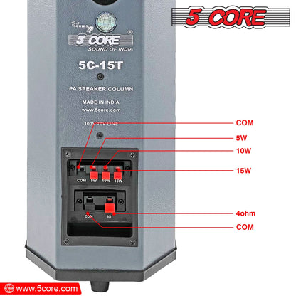 5Core Outdoor Speakers Stereo In Wall 100W Peak Passive Home Audio System