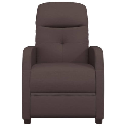 vidaXL Massage Chair Dark Brown Fabric
